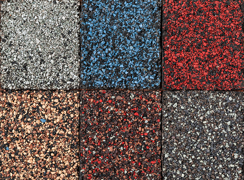 colored asphalt shingles